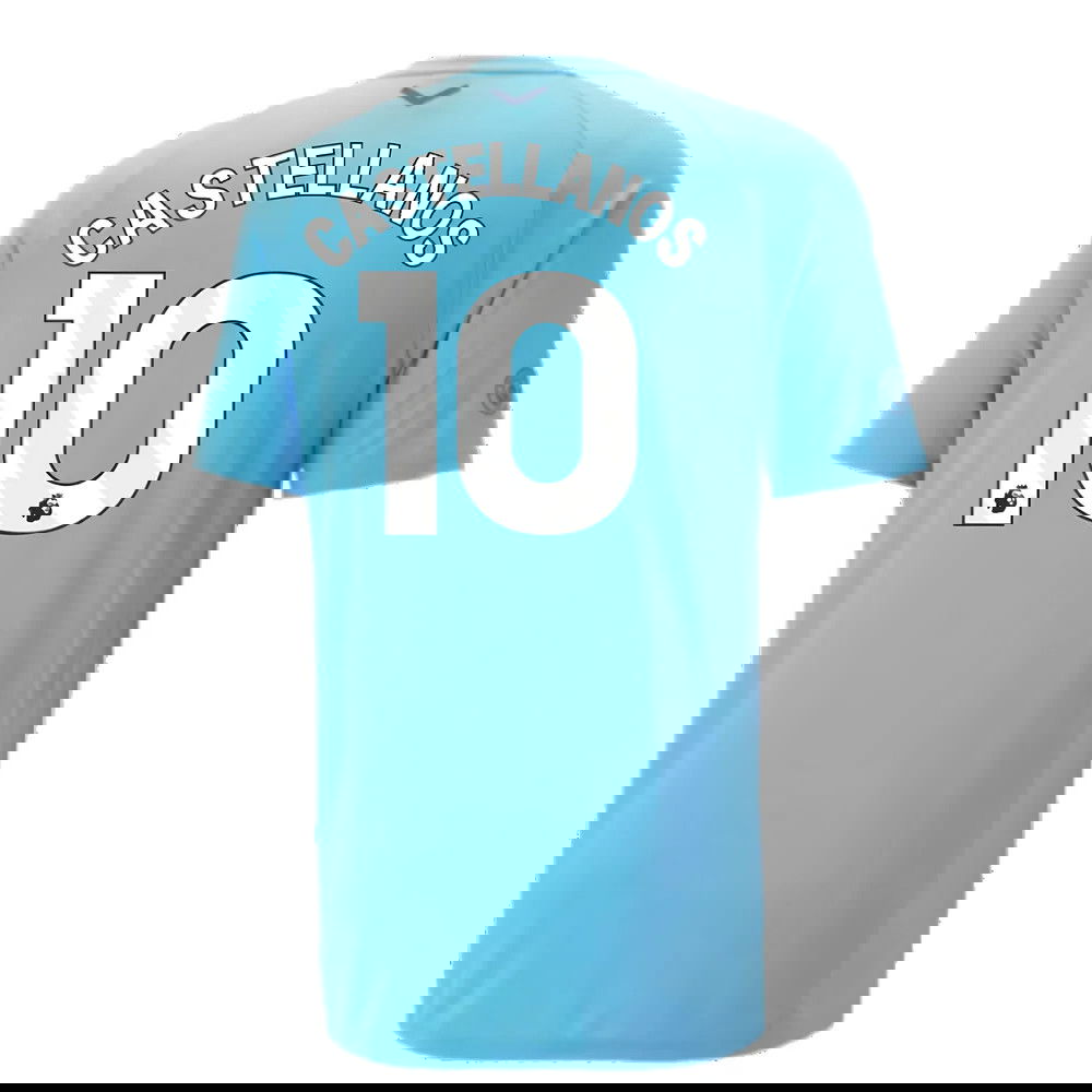 2023-2024 Man City Casuals Tee (Blue Wash) - Kids (Castellanos 10)