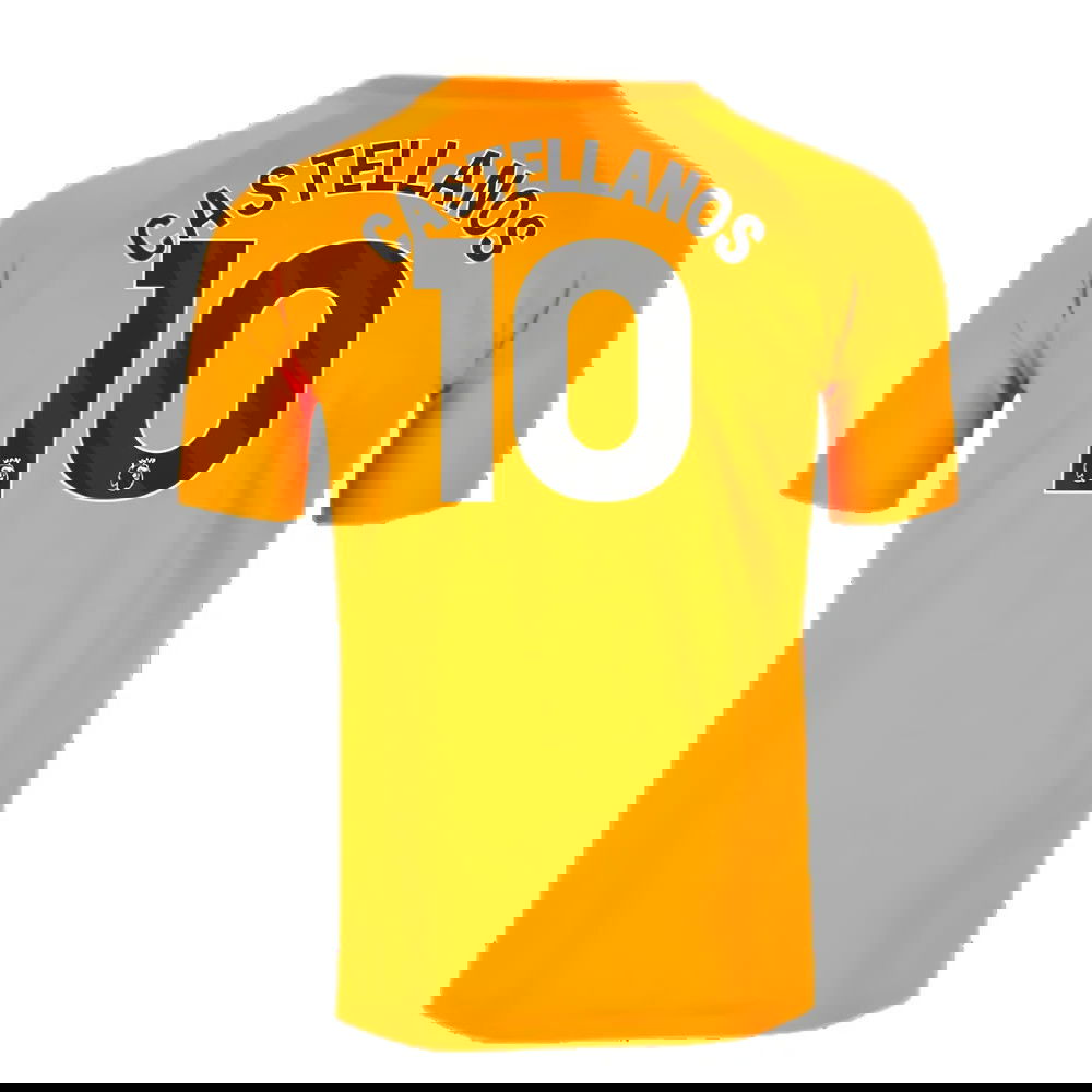 2023-2024 Man City Pre-Match Jersey (Orange) (Castellanos 10)