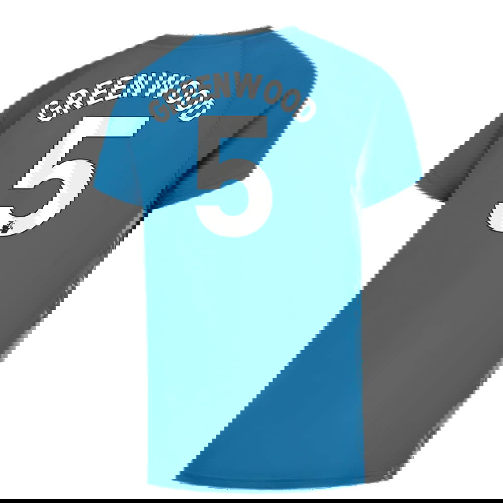 2023-2024 Man City Pre-Match Jersey (Lake Blue) - Kids (Greenwood 5)