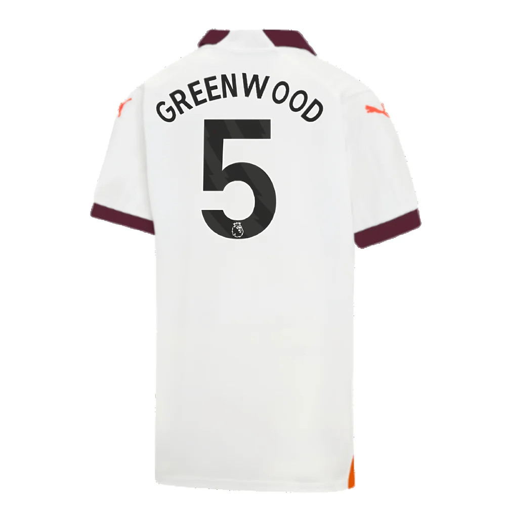 2023-2024 Man City Away Shirt (Kids) (Greenwood 5)