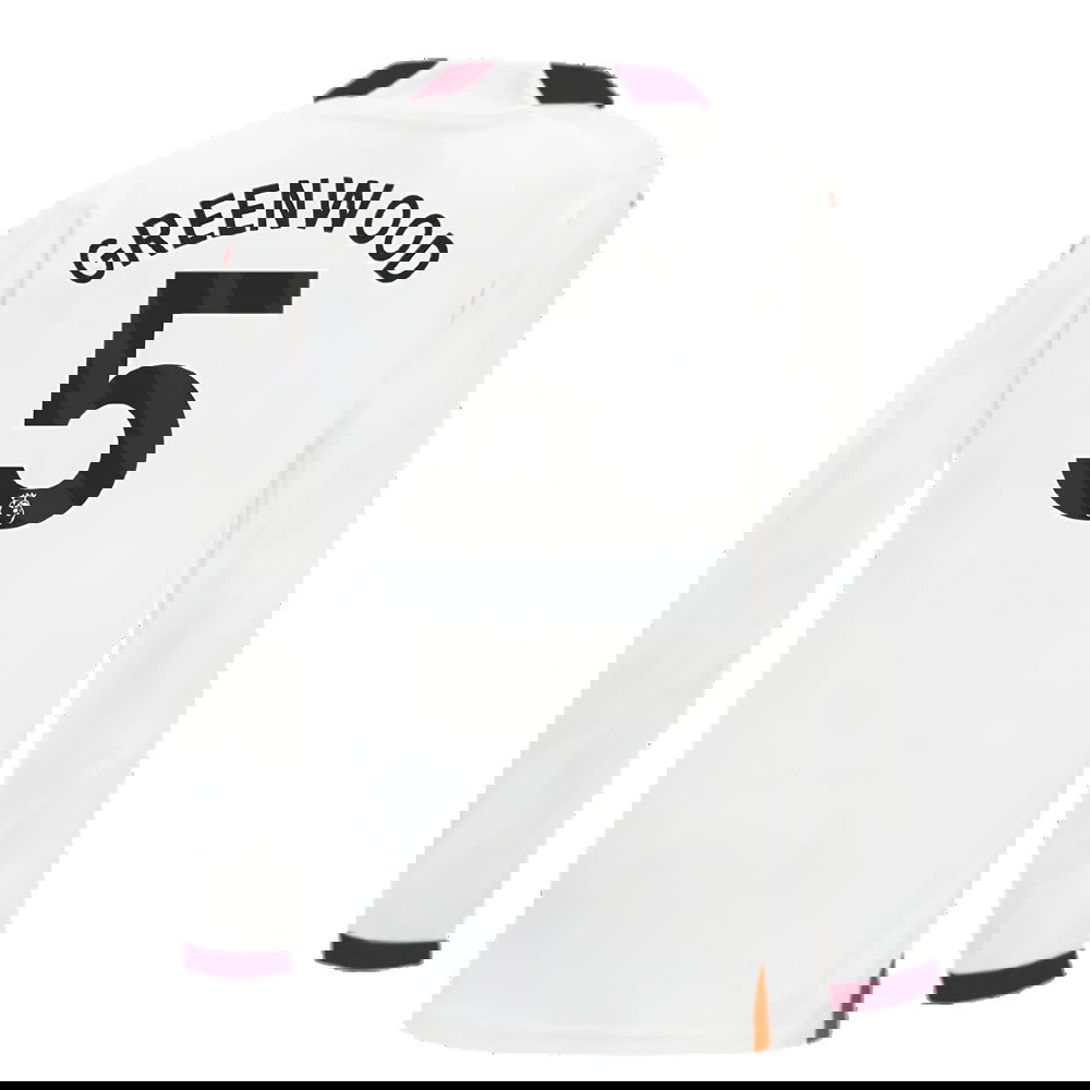 2023-2024 Man City Long Sleeve Away Shirt (Kids) (Greenwood 5)