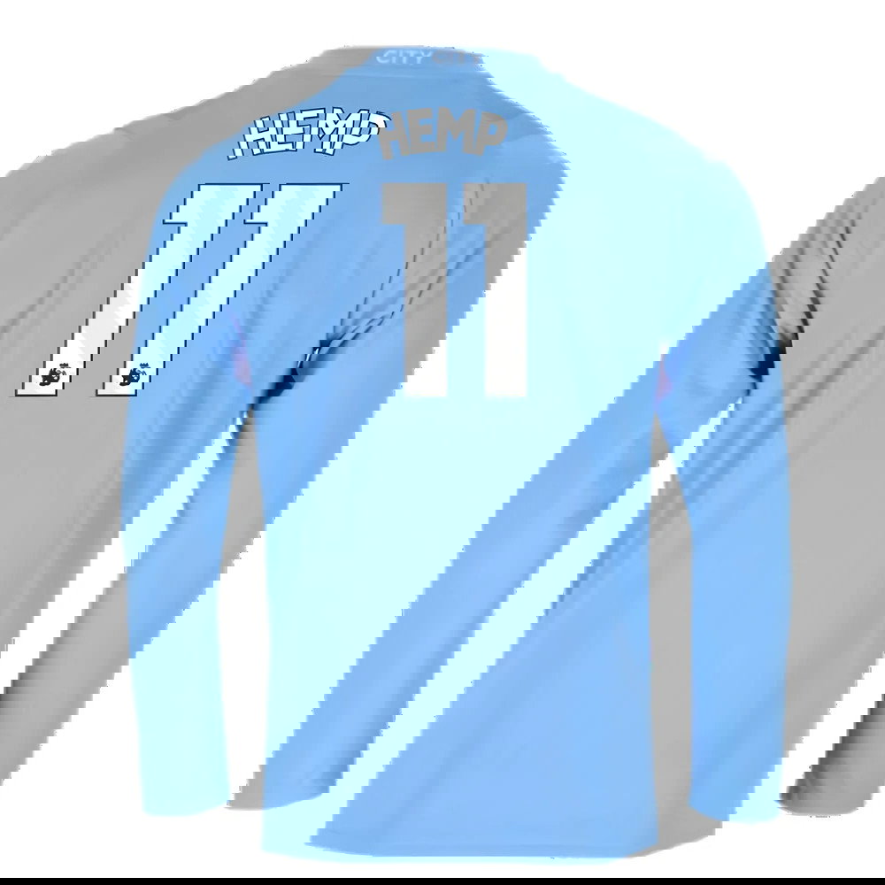 2023-2024 Man City Long Sleeve Home Shirt (Hemp 11)