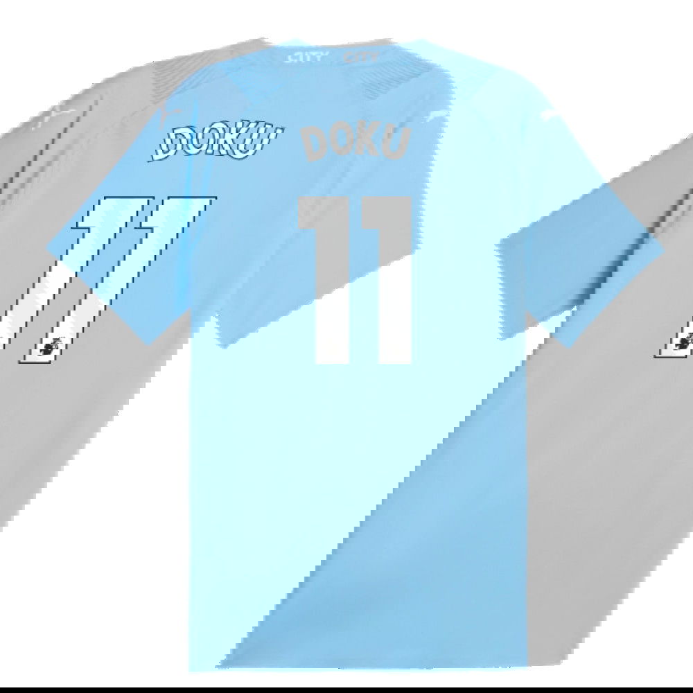 2023-2024 Man City Authentic Home Shirt (Doku 11)