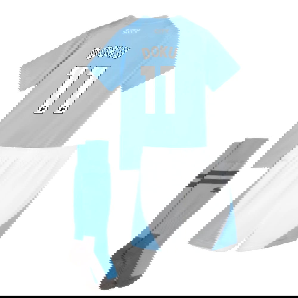 2023-2024 Man City Home Mini Kit (Doku 11)