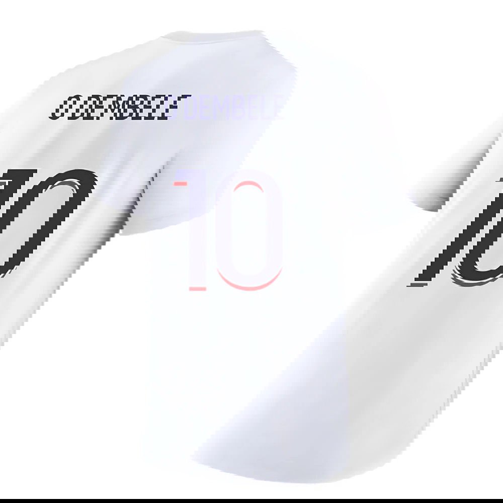 2023-2024 PSG Premium Essentials T-shirt (White) (O Dembele 10)