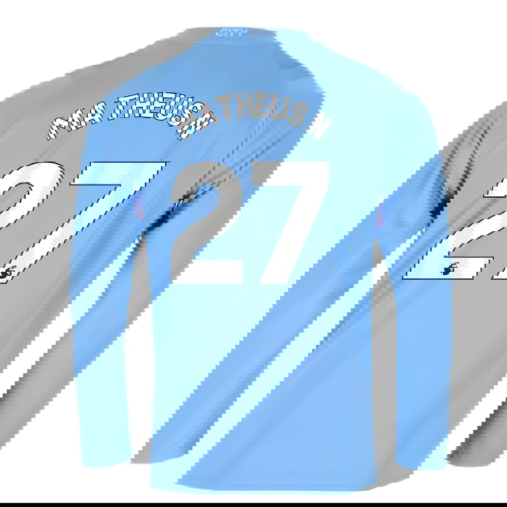 2023-2024 Man City Long Sleeve Home Shirt (Matheus N 27)