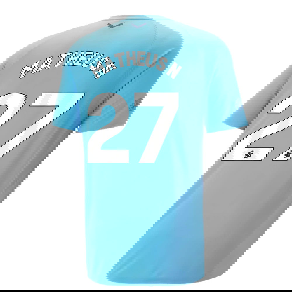 2023-2024 Man City Casuals Tee (Blue Wash) - Kids (Matheus N 27)