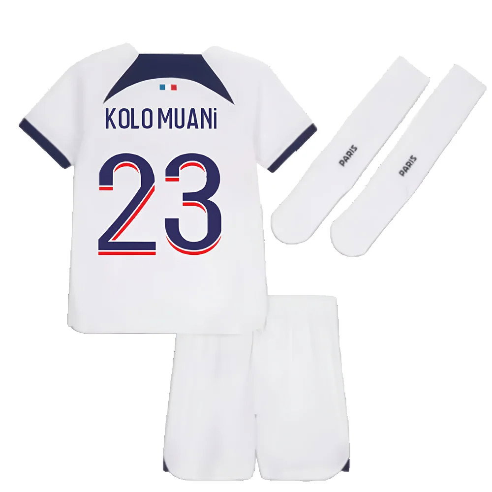 2023-2024 PSG Away Little Boys Mini Kit (Kolo Muani 23)