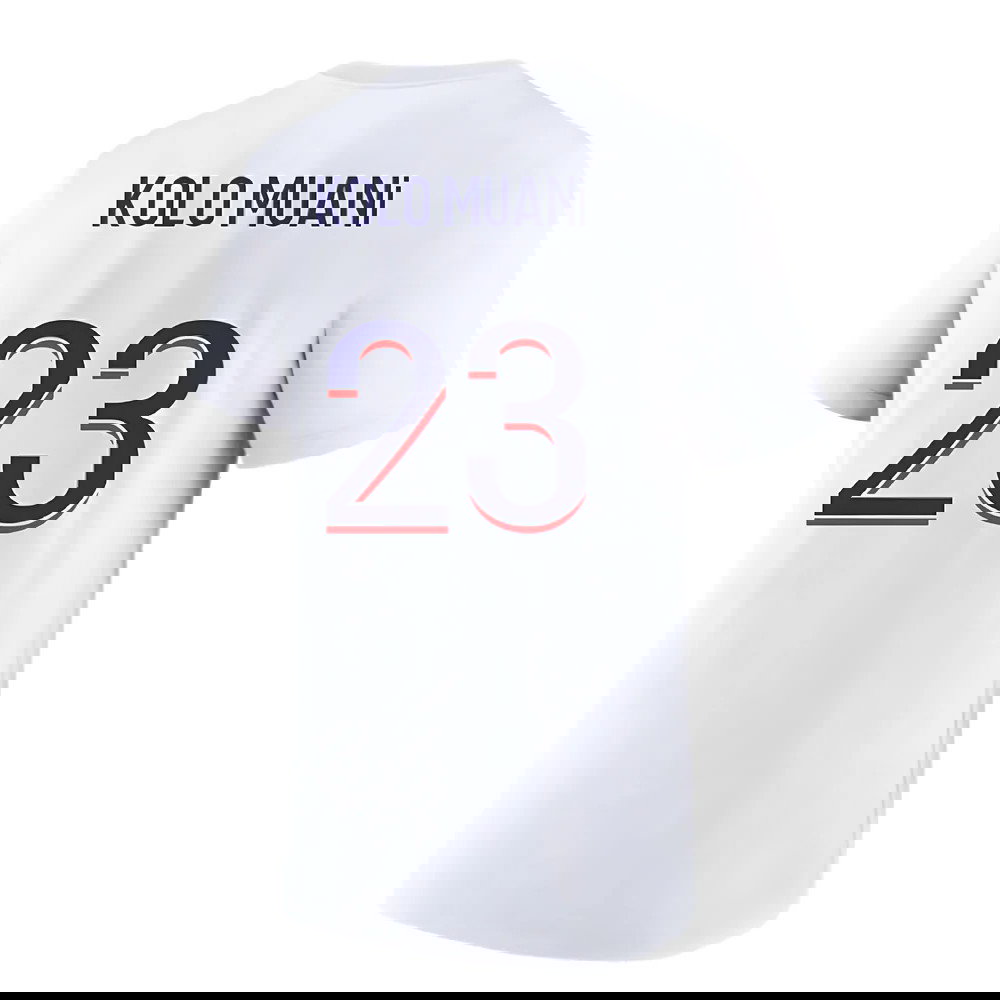 2023-2024 PSG Premium Essentials T-shirt (White) (Kolo Muani 23)