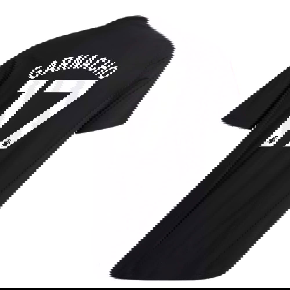 2023-2024 Man Utd Training Tee (Black) (Garnacho 17)
