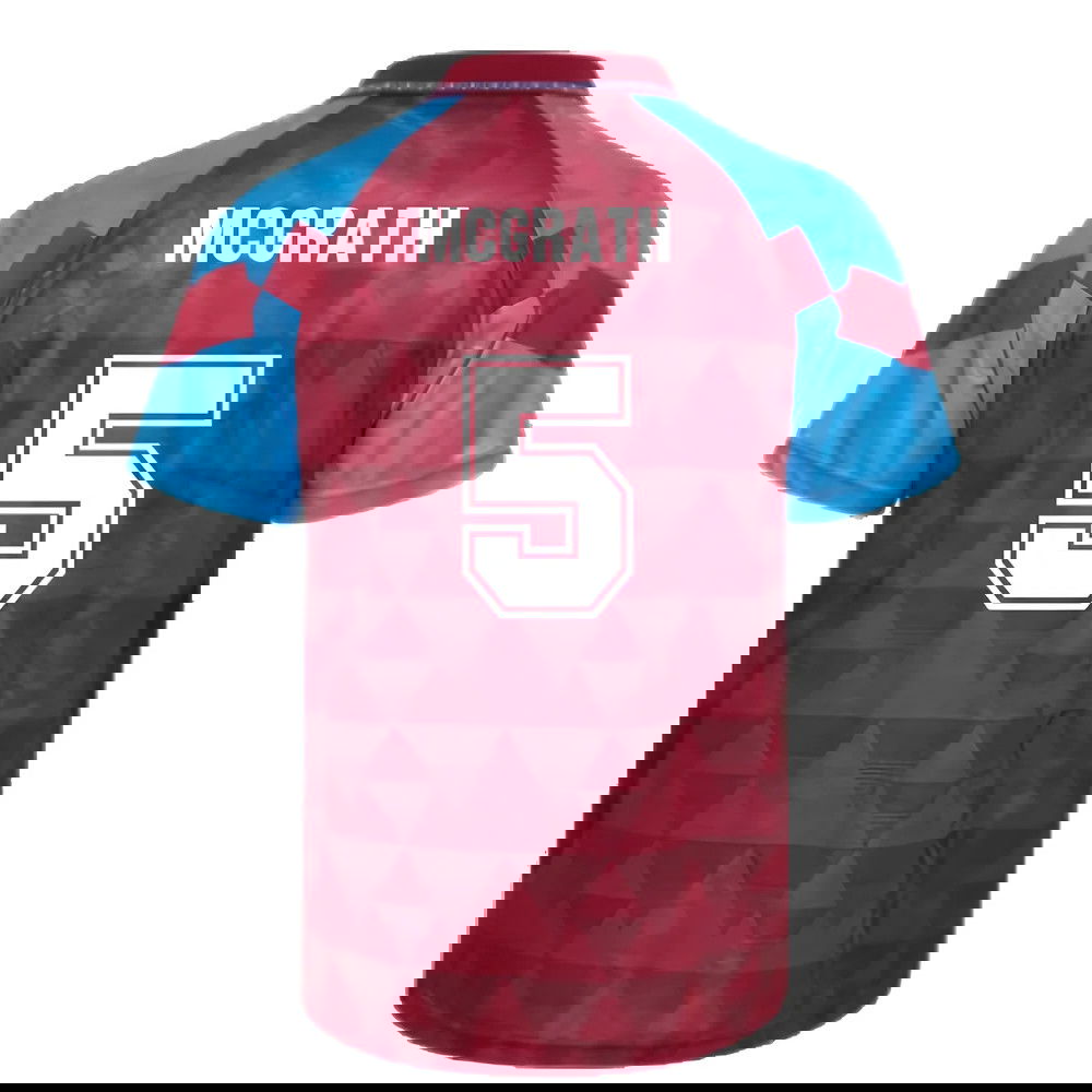 Score Draw Aston Villa 1990 Retro Football Shirt (McGrath 5)