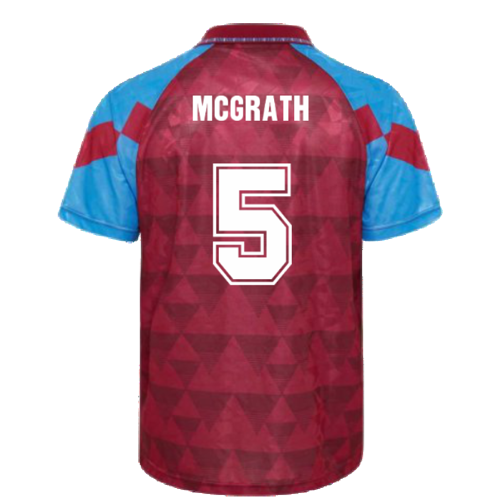 Score Draw Aston Villa 1990 Retro Football Shirt (McGrath 5)
