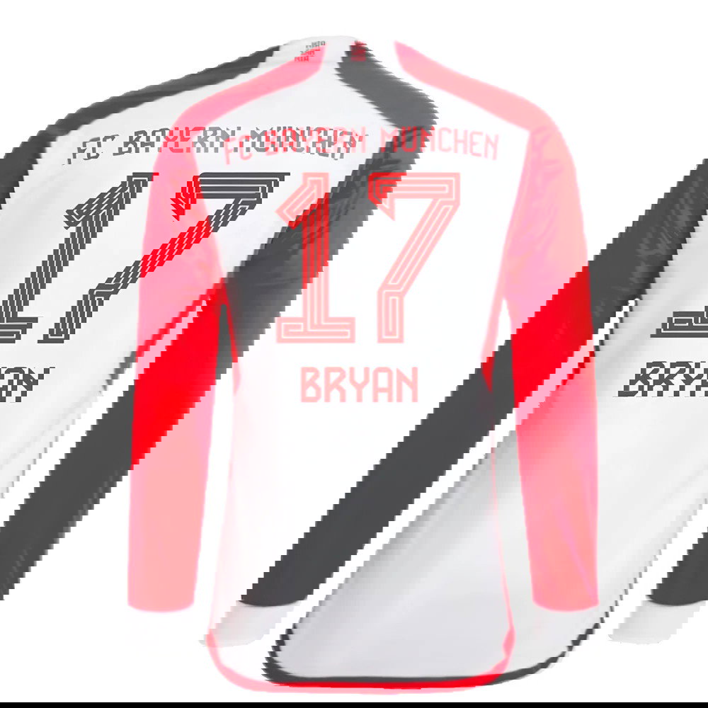 2023-2024 Bayern Munich Long Sleeve Home Shirt (Bryan 17)