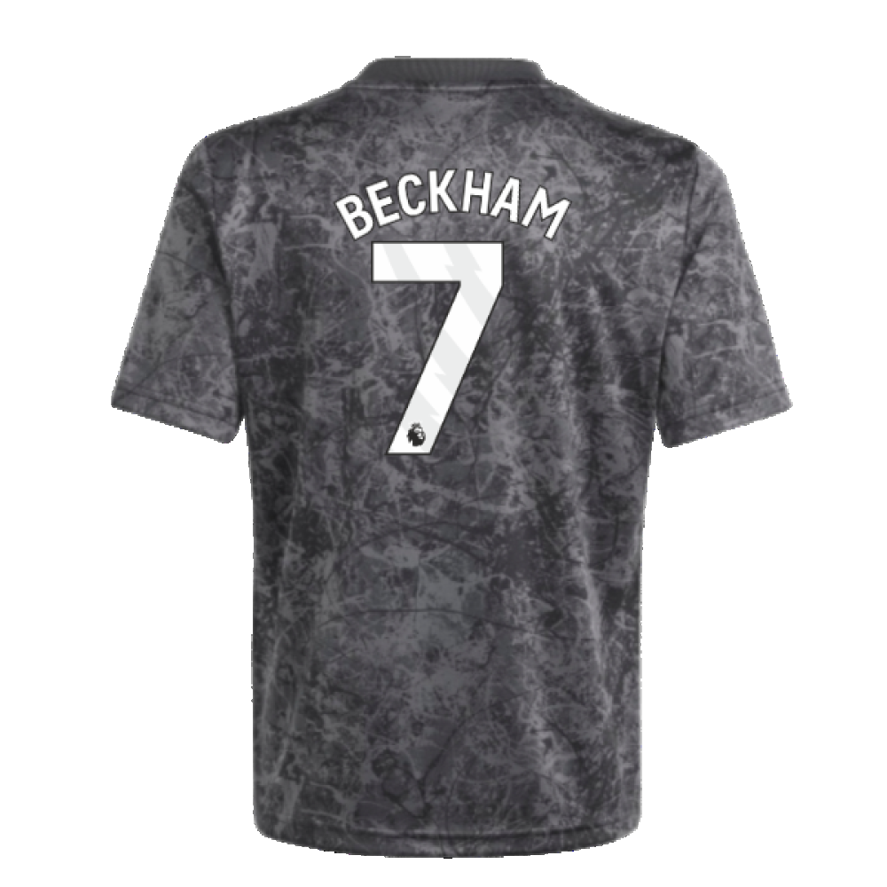 2023-2024 Man Utd Pre-Match Shirt (Black) - Kids (Beckham 7)