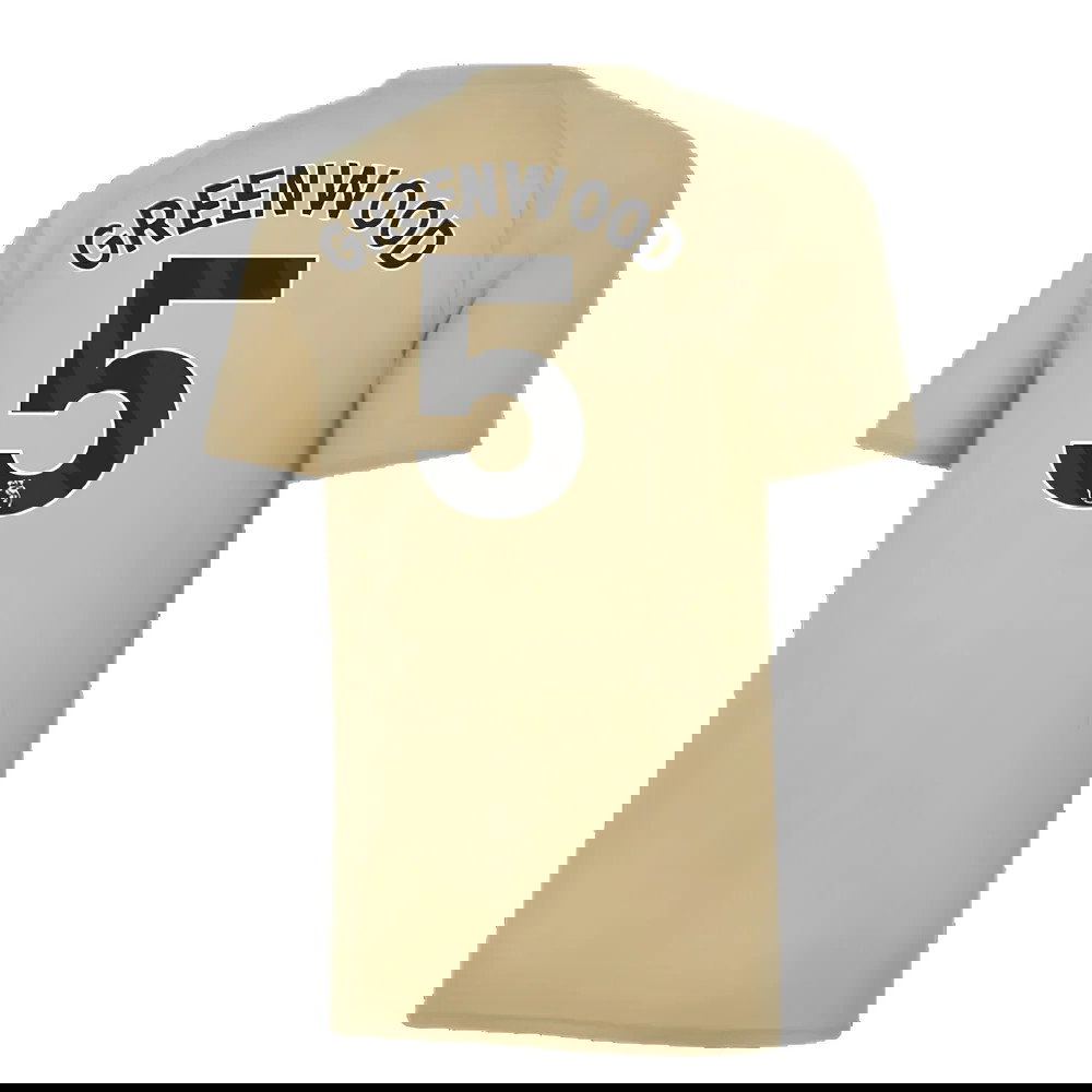 2023-2024 Man City Prematch SS Jersey (Granola) - Kids (Greenwood 5)