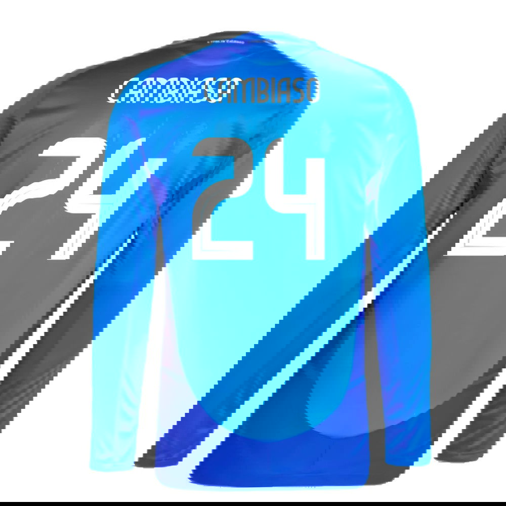 2024-2025 Italy Authentic Long Sleeve Home Shirt (CAMBIASO 24)