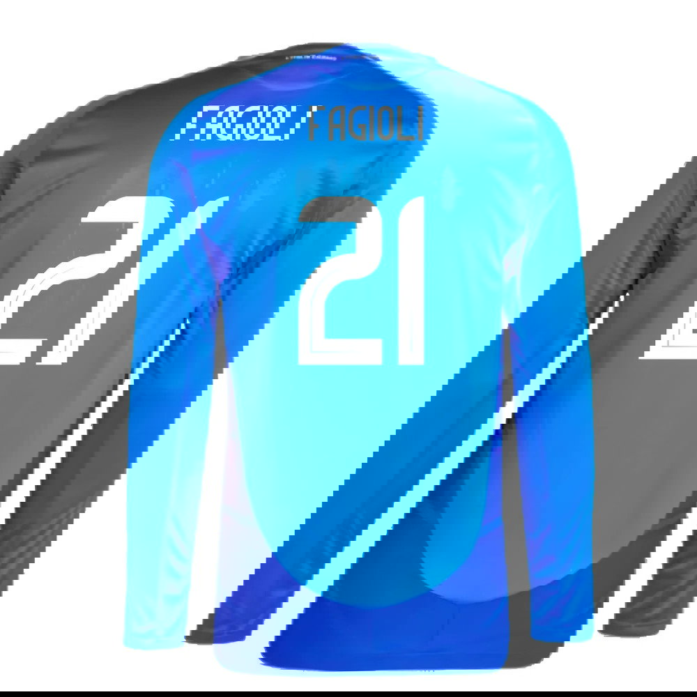 2024-2025 Italy Authentic Long Sleeve Home Shirt (FAGIOLI 21)