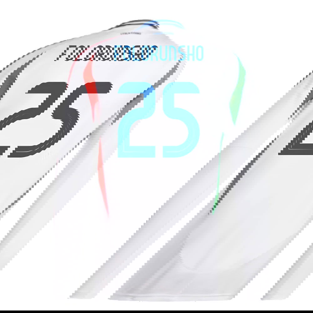 2024-2025 Italy Long Sleeve Away Shirt (FOLORUNSHO 25)