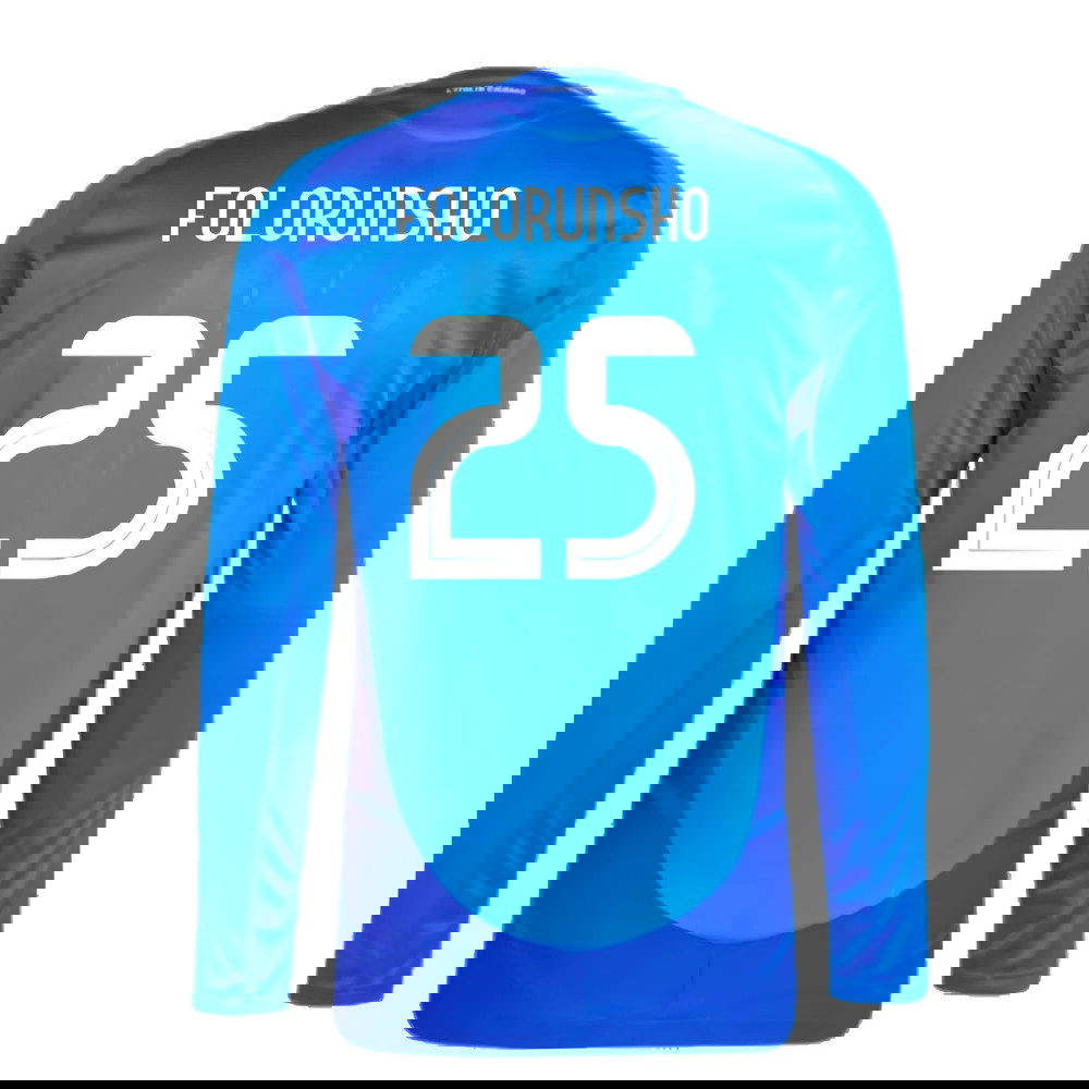 2024-2025 Italy Authentic Long Sleeve Home Shirt (FOLORUNSHO 25)