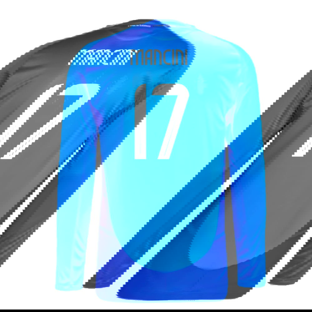 2024-2025 Italy Authentic Long Sleeve Home Shirt (MANCINI 17)