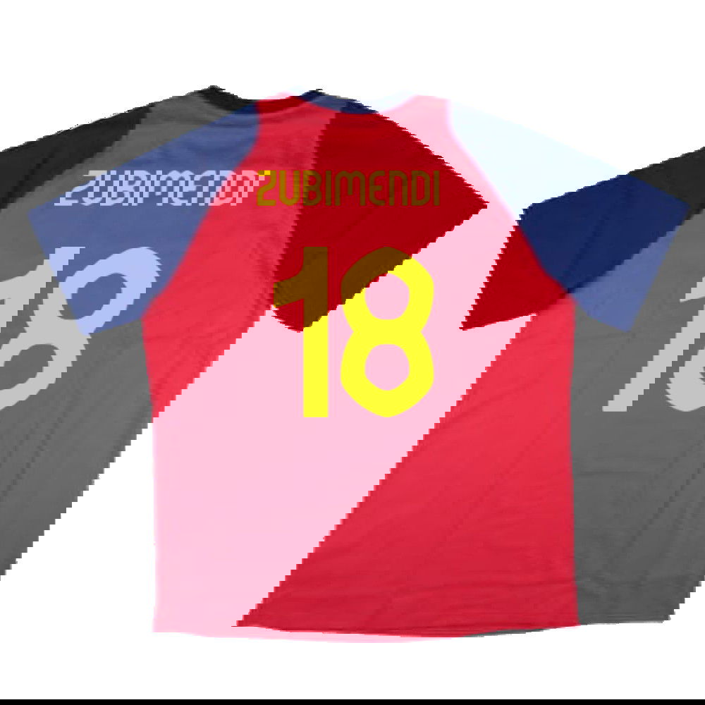 2024-2025 Spain Training Tee (Red) (Zubimendi 18)