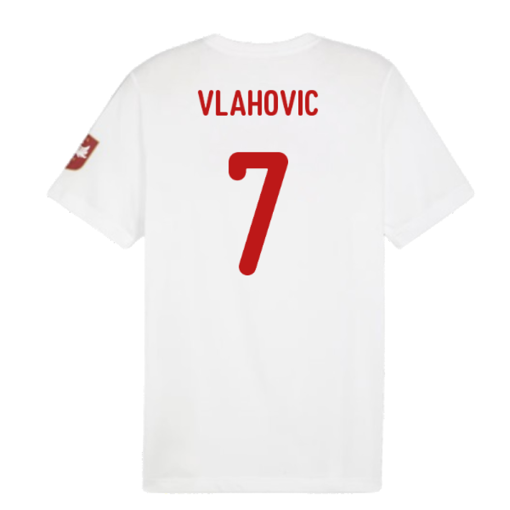 2024-2025 Serbia FtblIcons Tee (White) (Vlahovic 7)