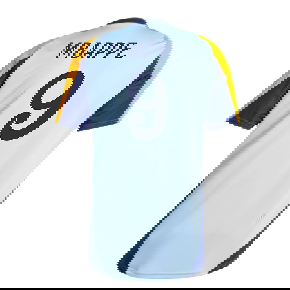 2024-2025 Real Madrid Training Shirt (Glow Blue) (Mbappe 9)