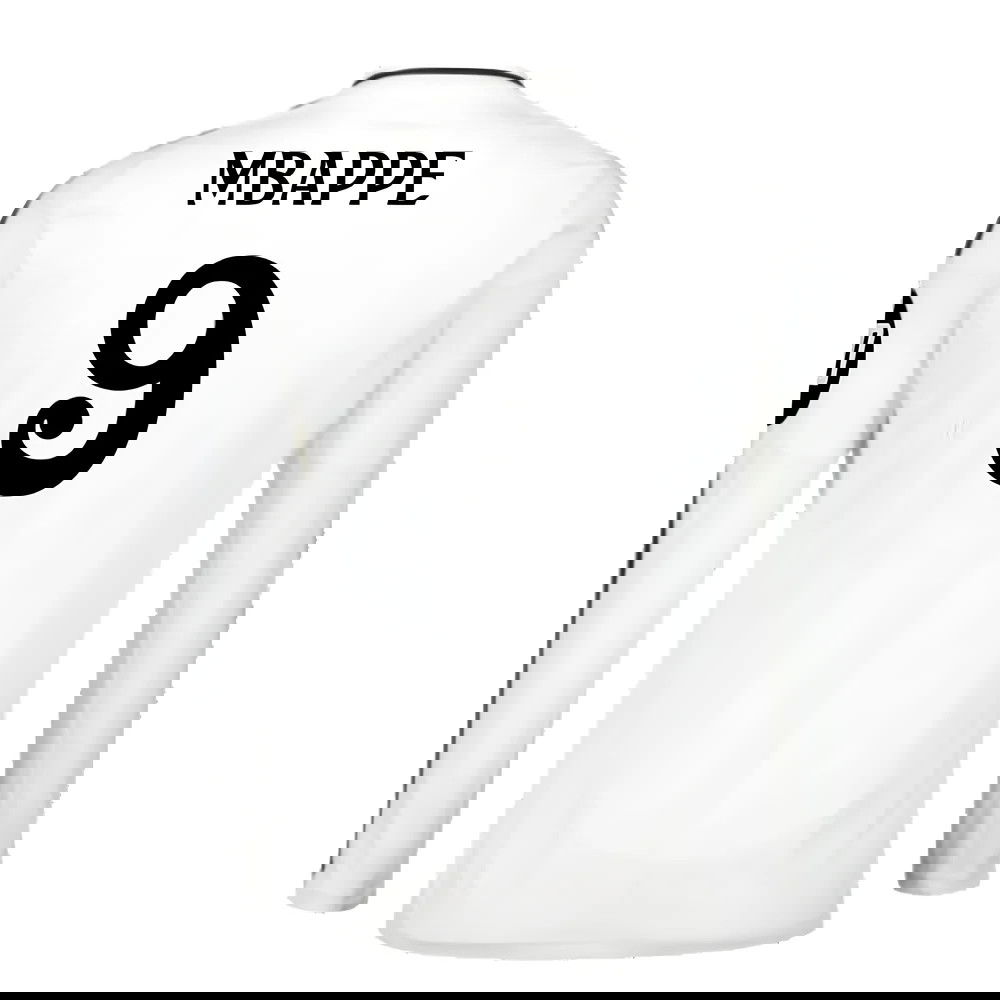 2024-2025 Real Madrid Long Sleeve Home Shirt (Mbappe 9)