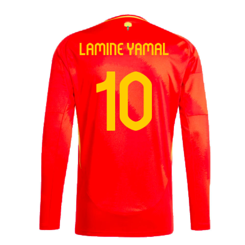 2024-2025 Spain Long Sleeve Home Shirt (Lamine Yamal 10)