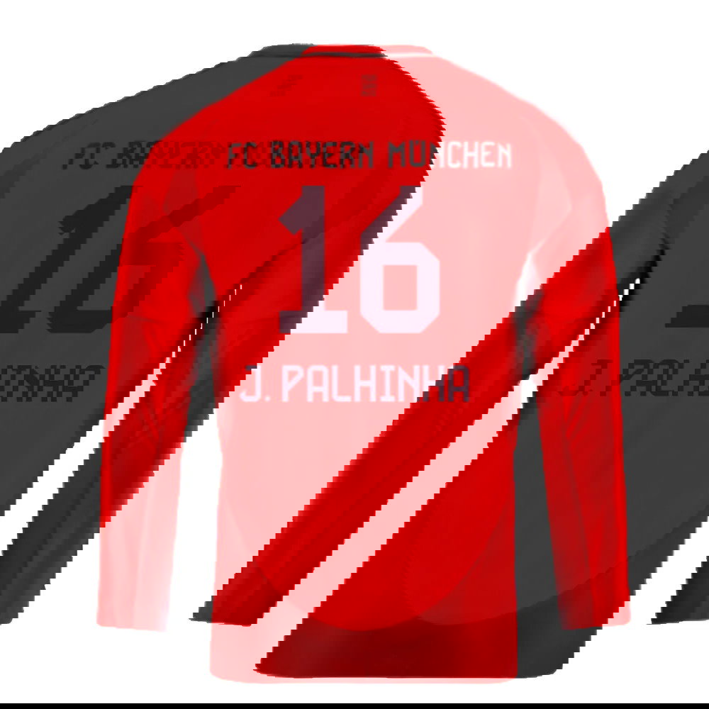 2024-2025 Bayern Munich Long Sleeve Home Shirt (Kids) (J. Palhinha 16)