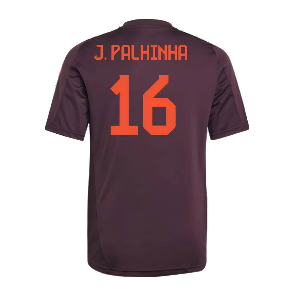 2024-2025 Bayern Munich Training Tee (Shadow Maroon) - Kids (J. Palhinha 16)