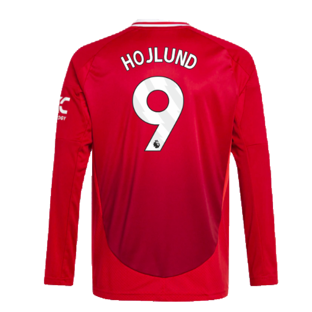 2024-2025 Man Utd Long Sleeve Home Shirt (Kids) (Hojlund 9)