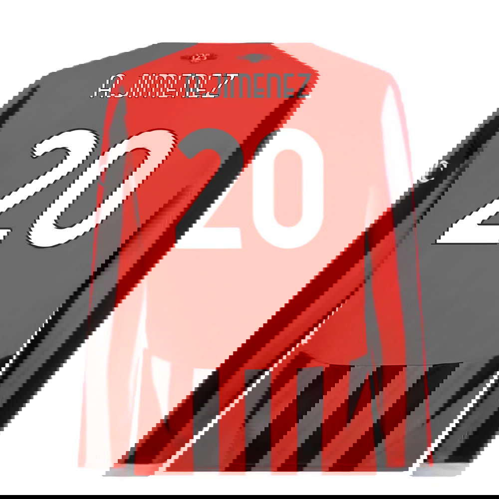 2024-2025 AC Milan Home Long Sleeve Shirt (A.Jimenez 20)