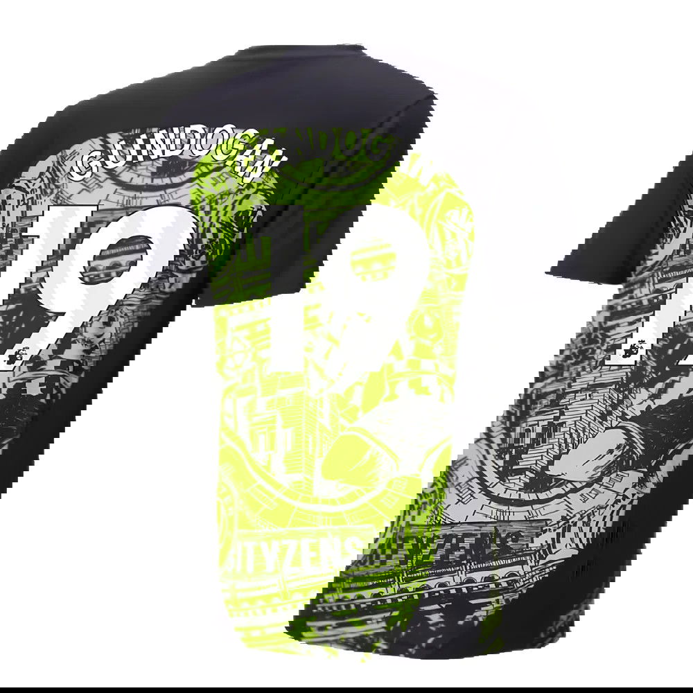 2024-2025 Man City Pre-Match Shirt (Yellow Glow) (Gundogan 19)