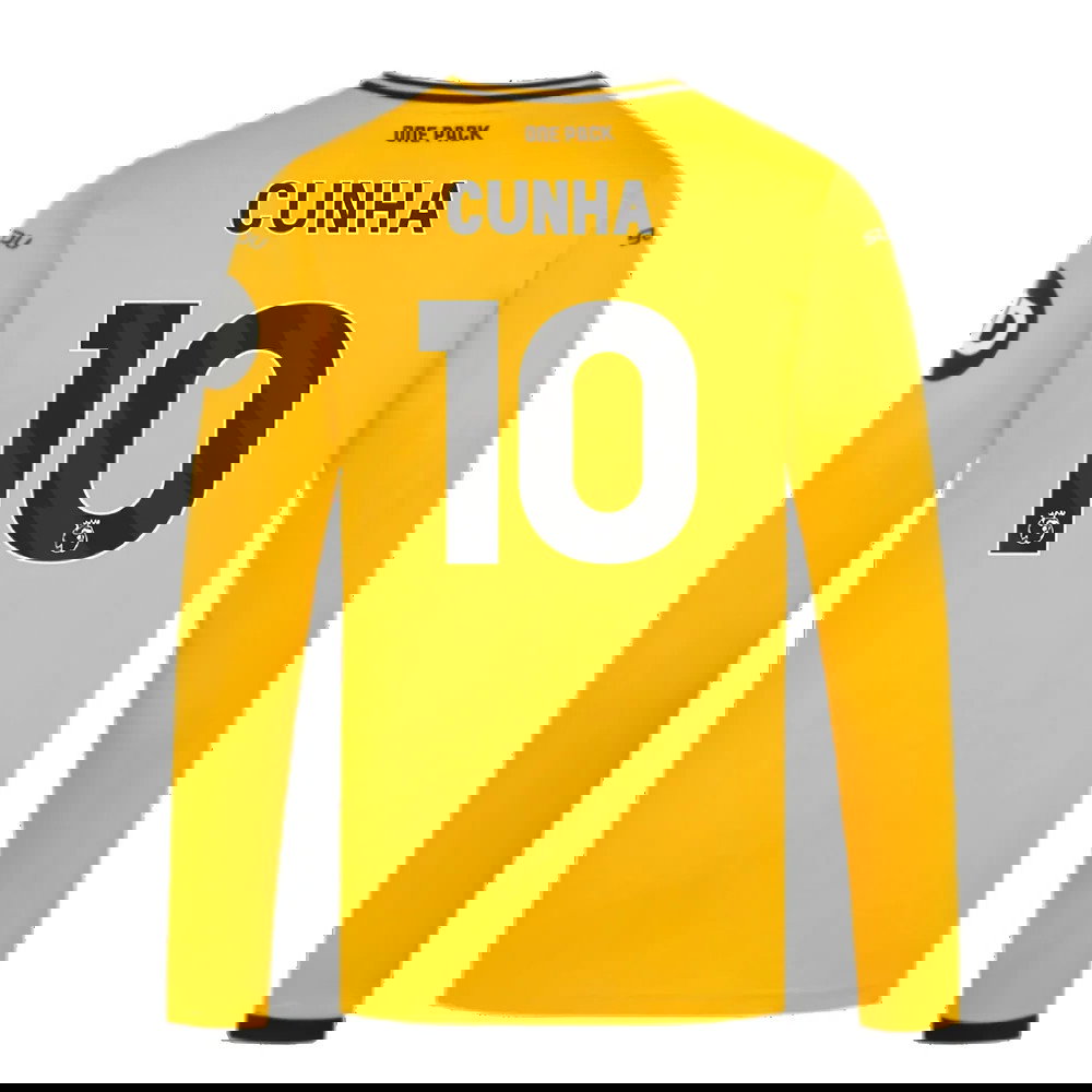 2024-2025 Wolves Long Sleeve Home Shirt (Cunha 10)