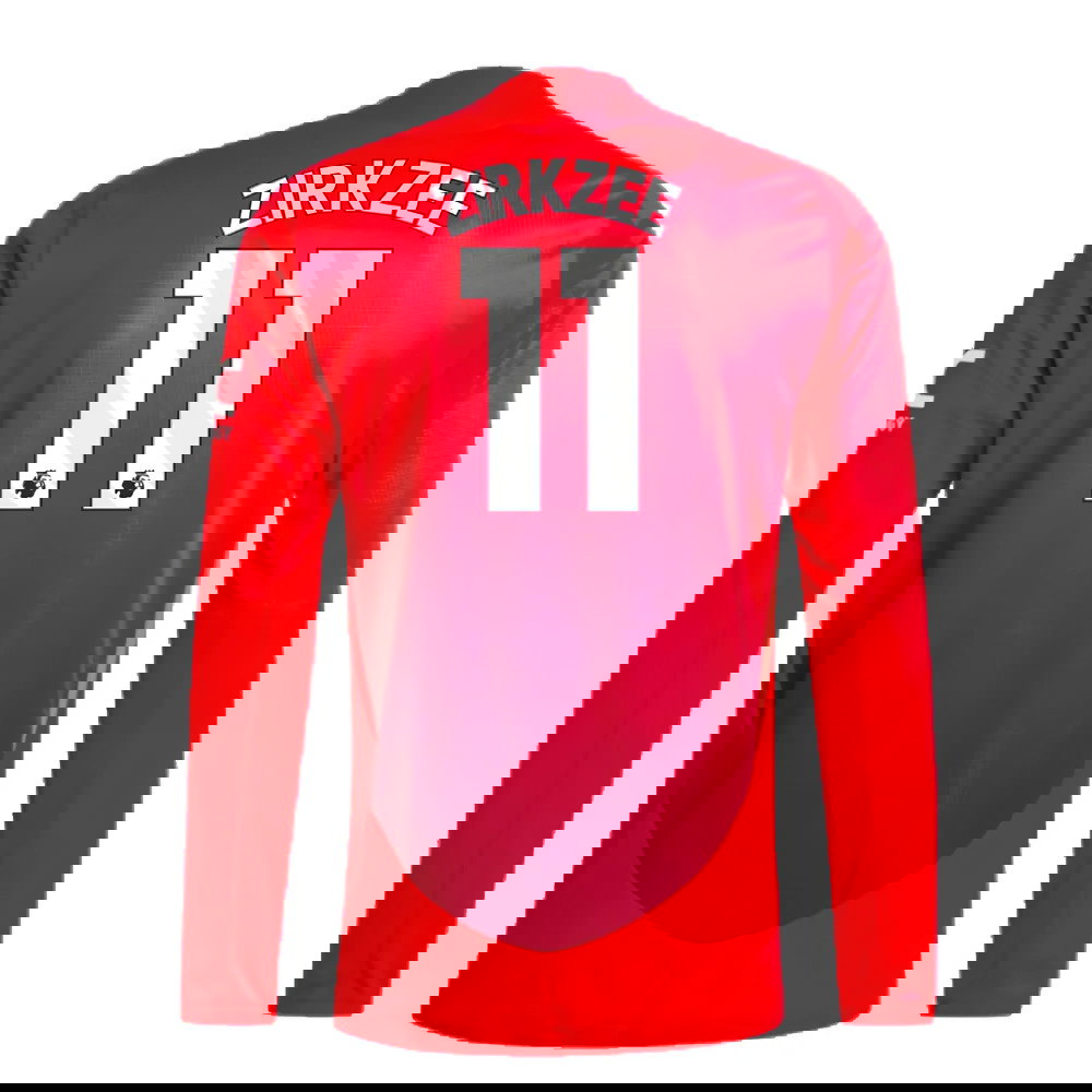 2024-2025 Man Utd Authentic Long Sleeve Home Shirt (Zirkzee 11)