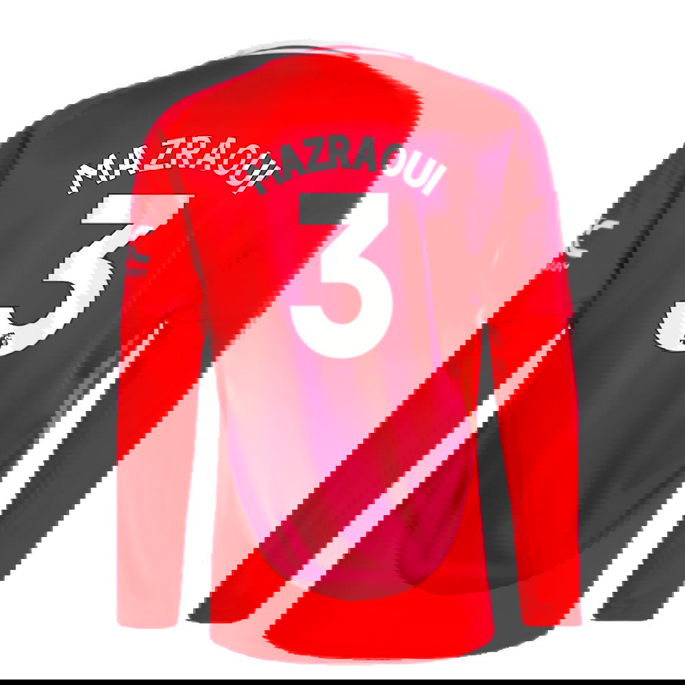 2024-2025 Man Utd Long Sleeve Home Shirt (Mazraoui 3)