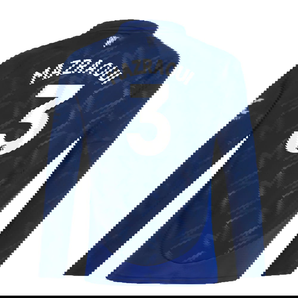 2024-2025 Man Utd Long Sleeve Away Shirt (Kids) (Mazraoui 3)