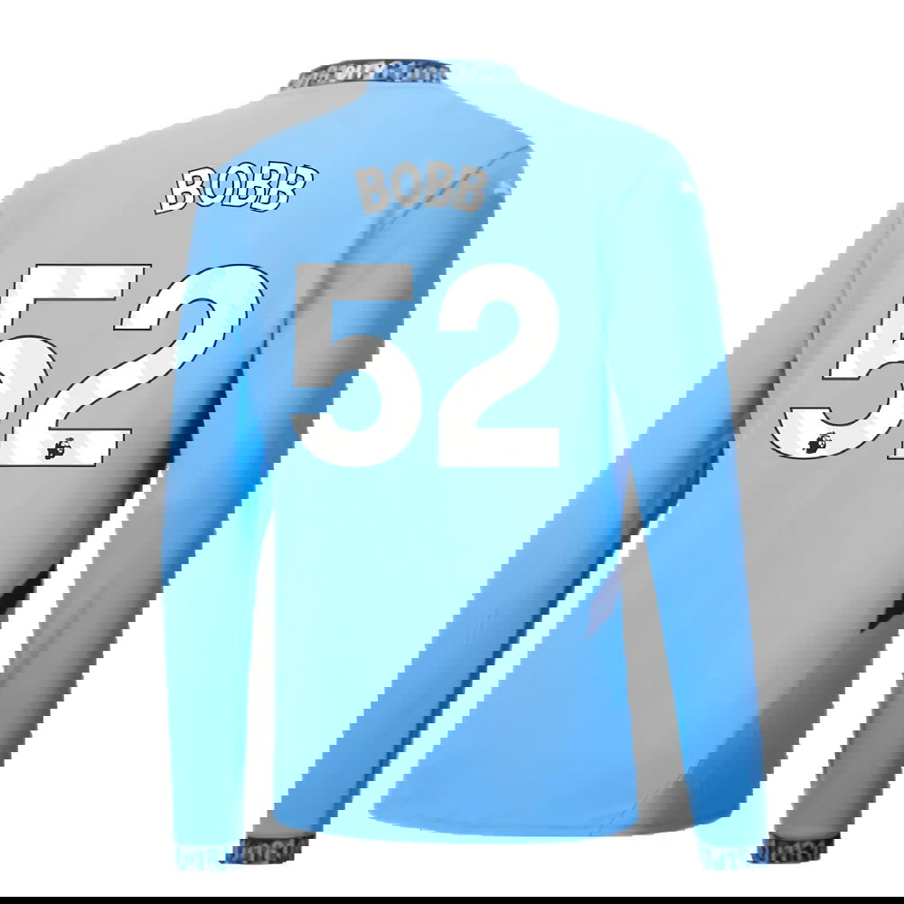 2024-2025 Man City Home Long Sleeve Shirt (Bobb 52)