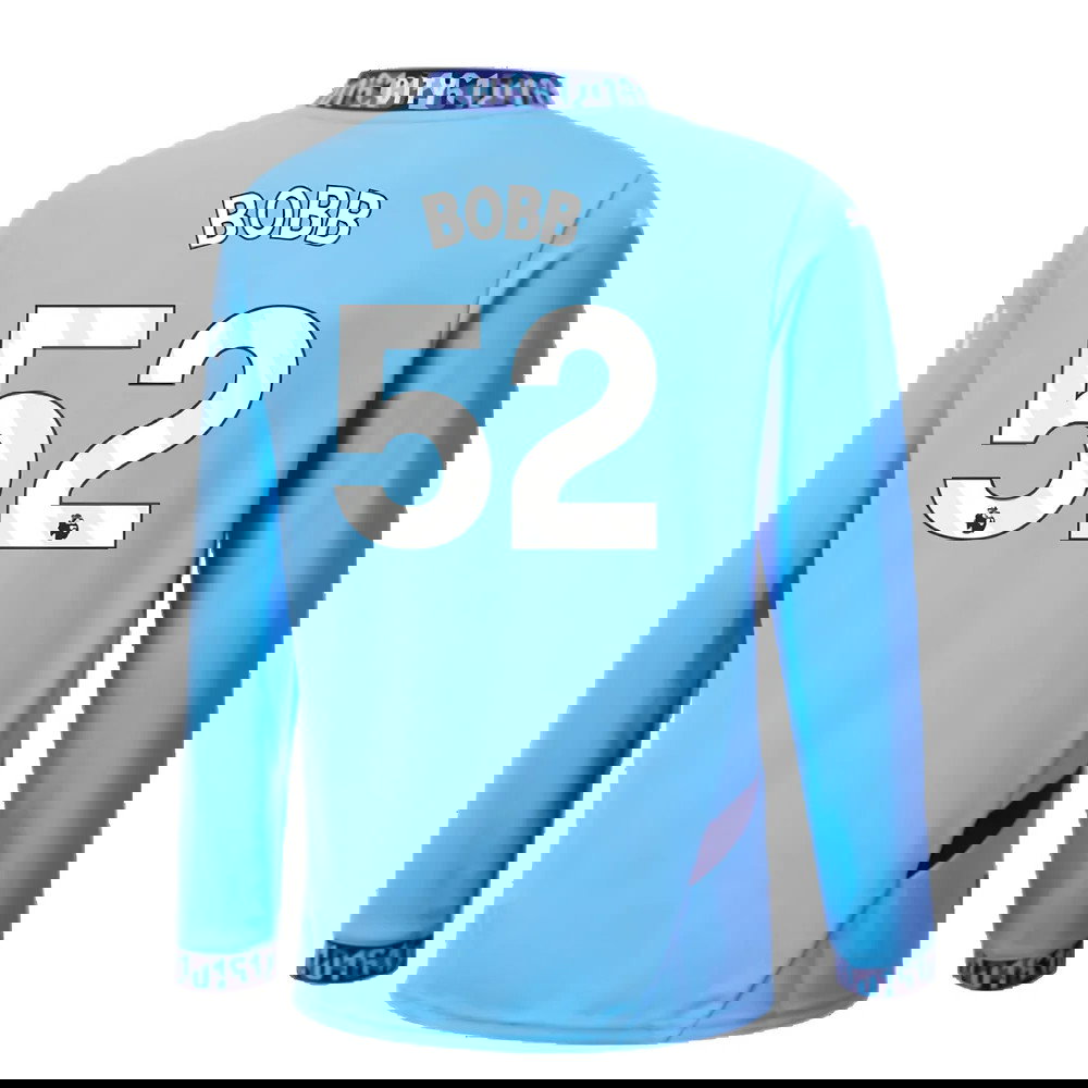 2024-2025 Man City Home Long Sleeve Shirt (Kids) (Bobb 52)