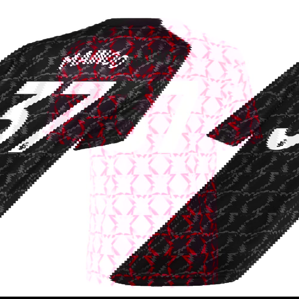 2024-2025 Man Utd Pre-Match Shirt (Black) - Kids (Mainoo 37)