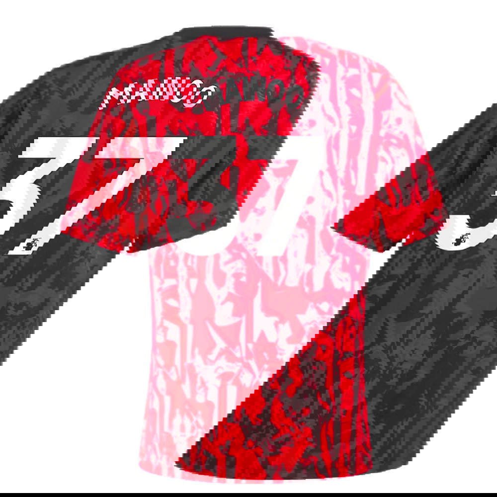 2023-2024 Man Utd Pre-Match Shirt (Red) - Kids (Mainoo 37)