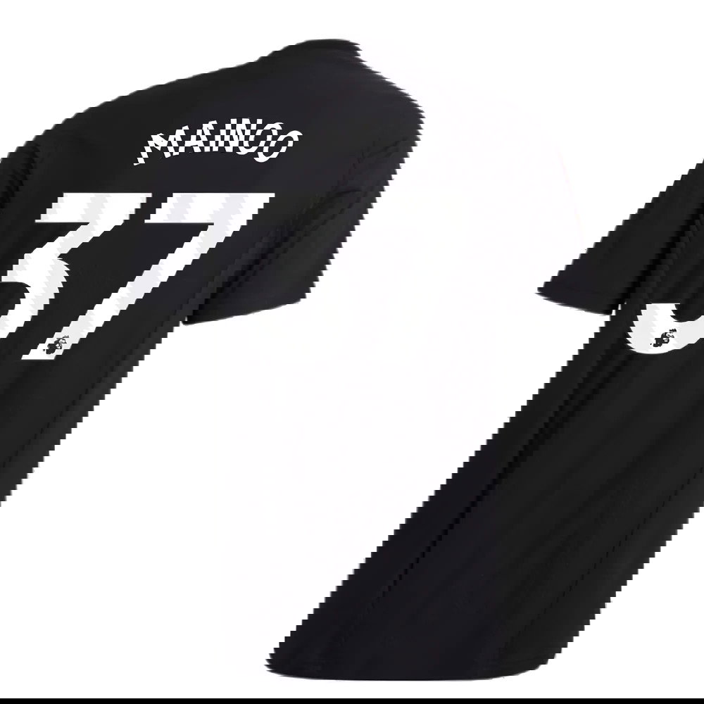 2023-2024 Man Utd Training Tee (Black) (Mainoo 37)