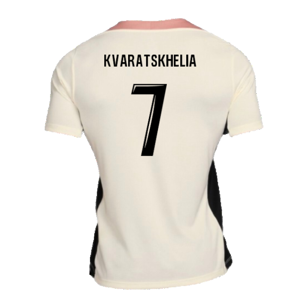 2024-2025 PSG Strike Dri-FIT Training Shirt (White) (Kvaratskhelia 7)