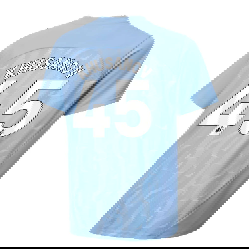 2024-2025 Man City Prematch SS Shirt (Light Blue) - Kids (Khusanov 45)