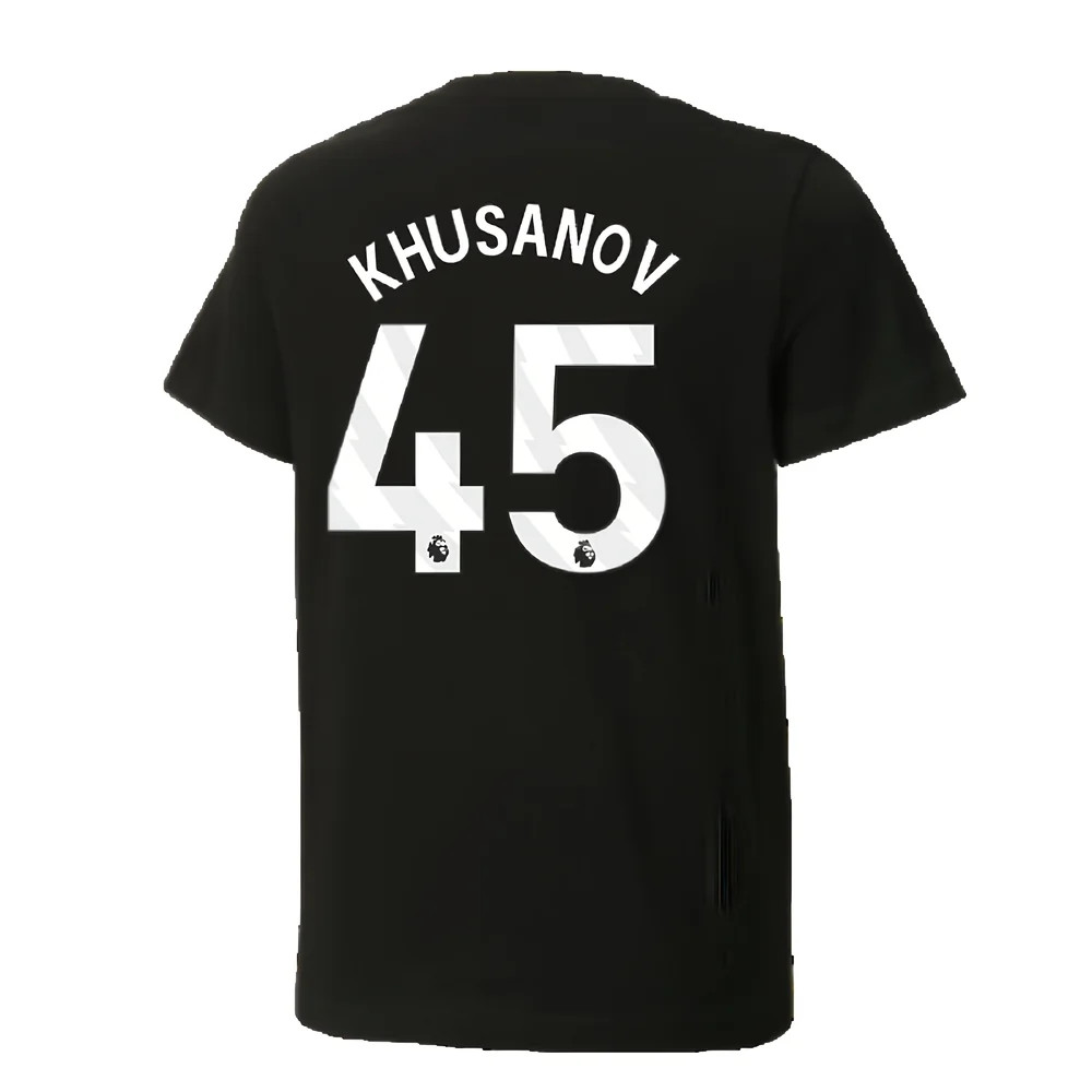 2024-2025 Man City ftblCulture Tee (Black) (Khusanov 45)