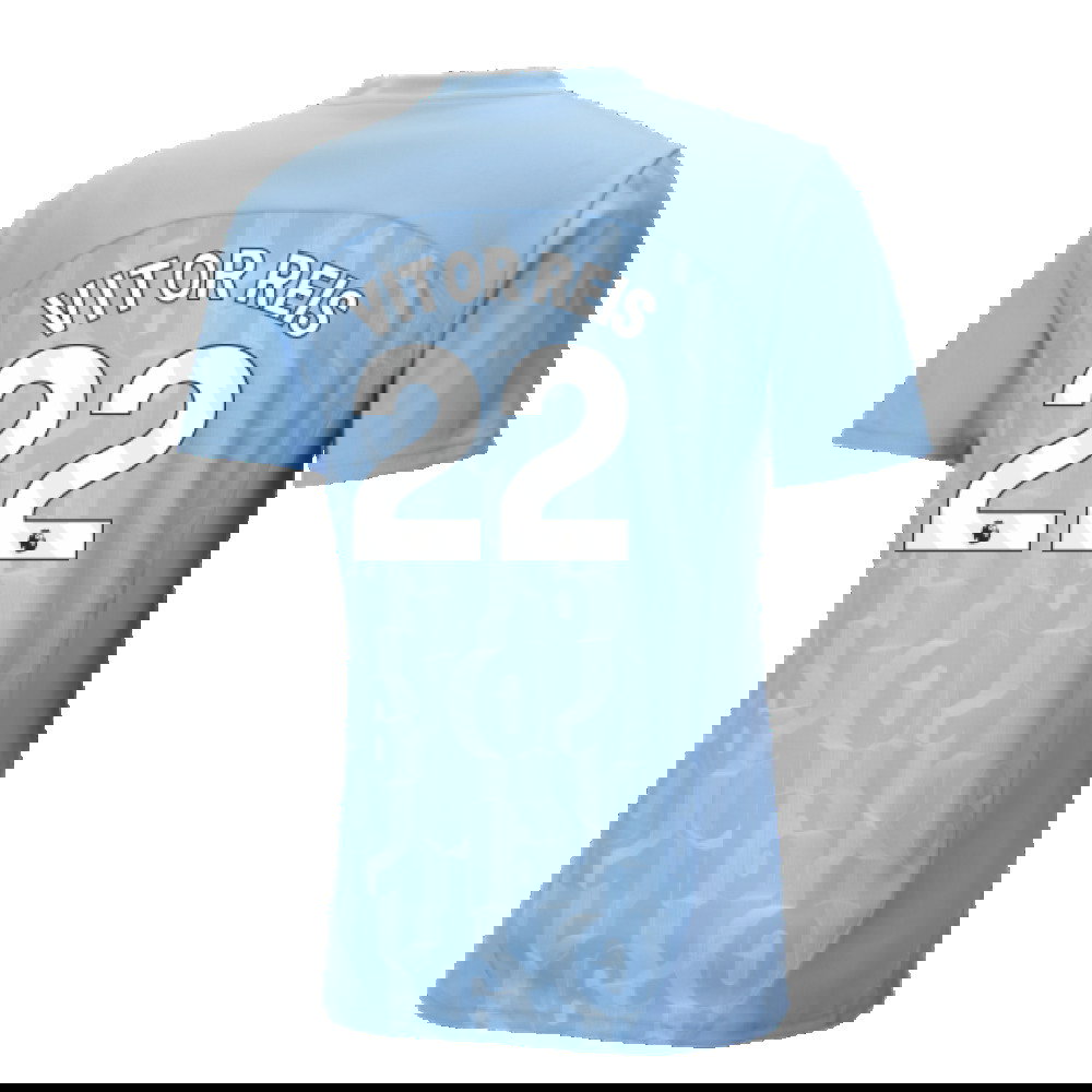 2024-2025 Man City Prematch SS Shirt (Light Blue) (Vitor Reis 22)