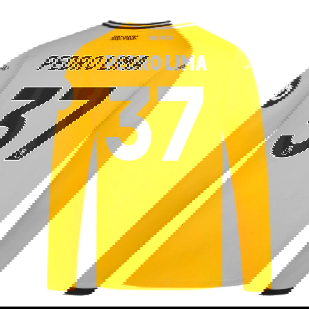 2024-2025 Wolves Long Sleeve Home Shirt (Pedro Lima 37)