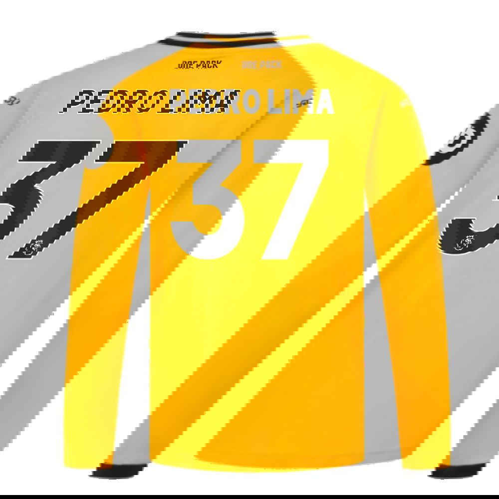 2024-2025 Wolves Long Sleeve Home Shirt (Kids) (Pedro Lima 37)