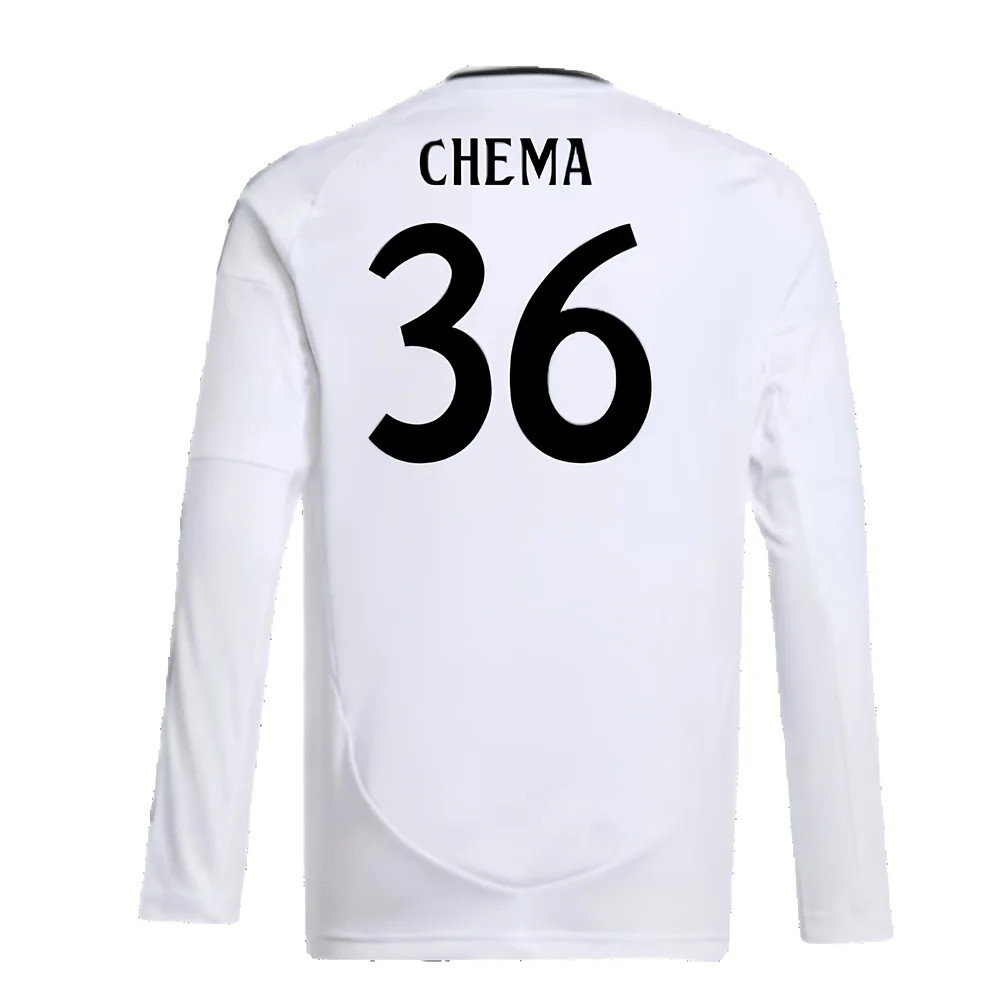 2024-2025 Real Madrid Long Sleeve Home Shirt (Kids) (Chema 36)